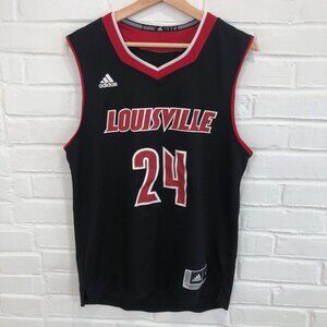 Adidas Louisville Cardinals Basketball Jersey Black #24 Men's Small